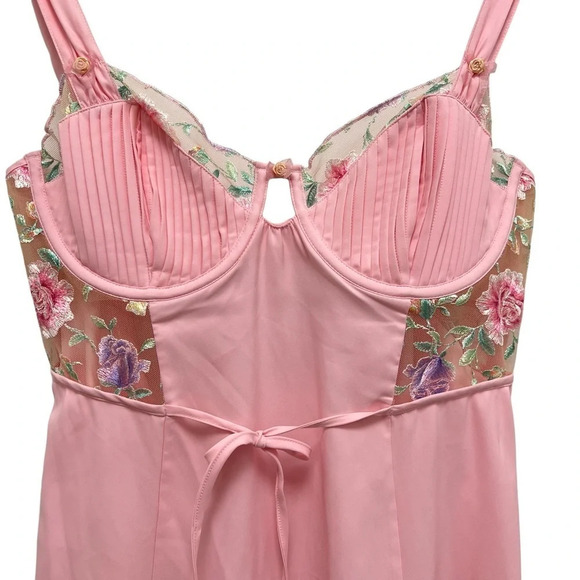 For Love And Lemons Pastel Rose Dress Slip Romantic Pink Mini women's  Size XL - Picture 9 of 14
